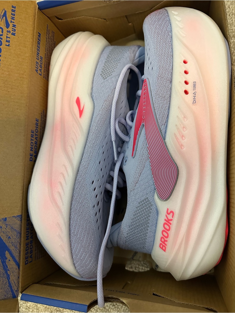 Brooks womens Light Gray and Pink Sneakers - Picture 2 of 11